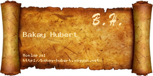 Bakay Hubert névjegykártya